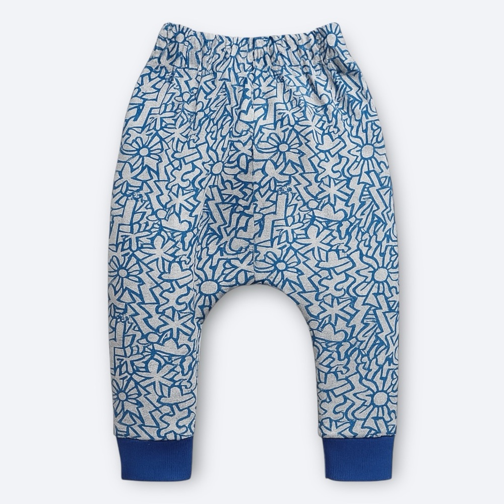 Open Edit Kids Doodle Print Sweatpants Blue Joggers Size 3